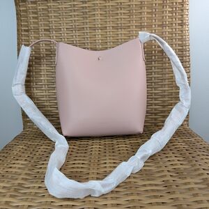 Samara Anthropologie Peony Pink Vegan Leather Medium Crossbody Shoulder Bag NWOT